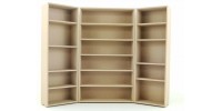 KIT of 3 Storage Shelves with shelves (1 wide & 2 narrow) - Scale 1/12